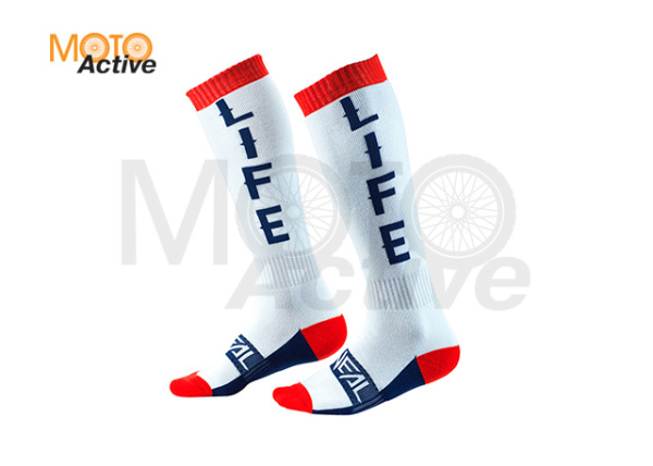 Носки для мотокросса Pro Mx Moto Life, белый-красный